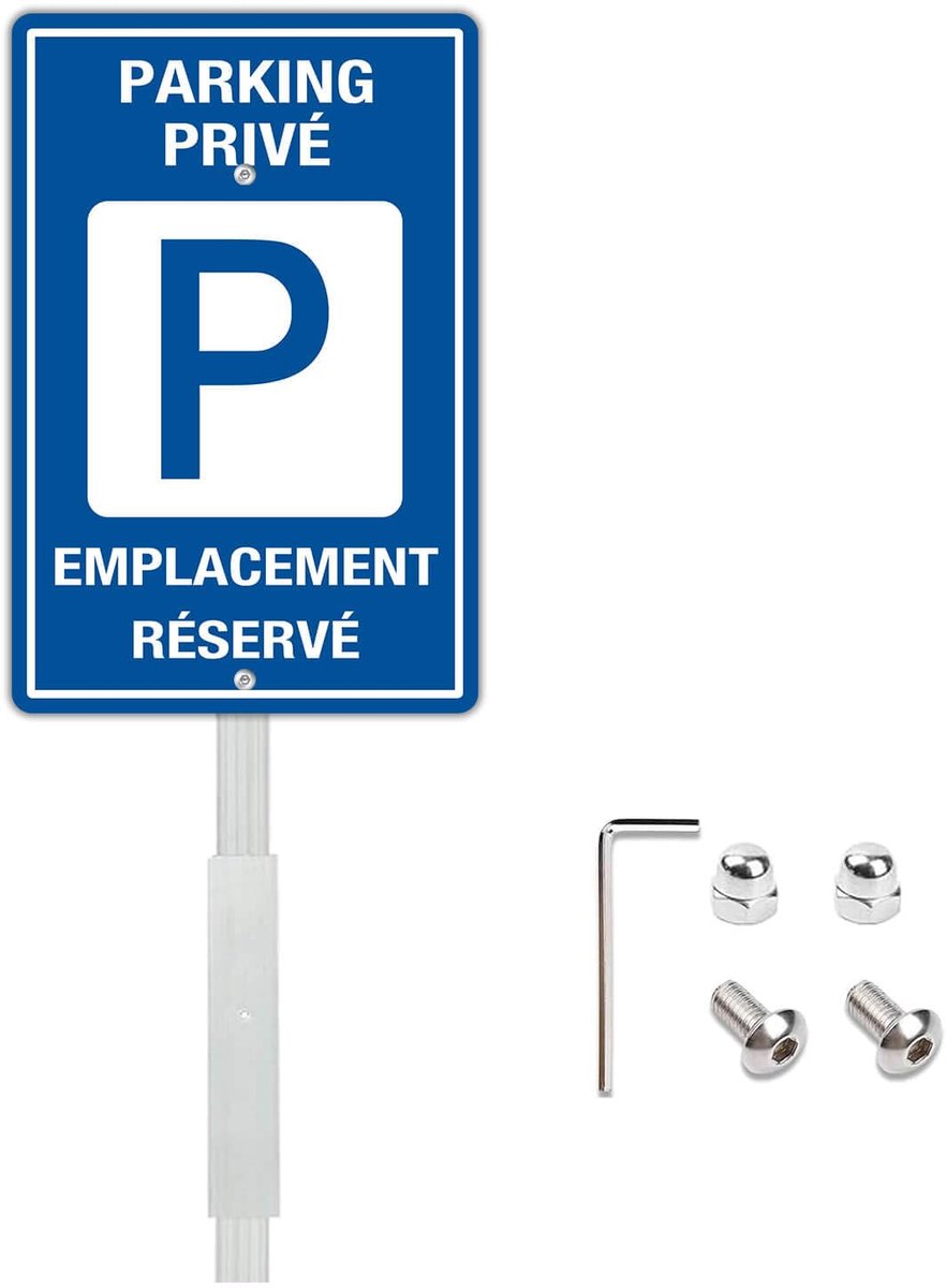 Omgoods- Parkeerbord 30 x 20 cm - Aluminium - Waterdicht - UV-bestendig - Voor binnen/buiten - Hoogwaardige kwaliteit - Parkeerbordje