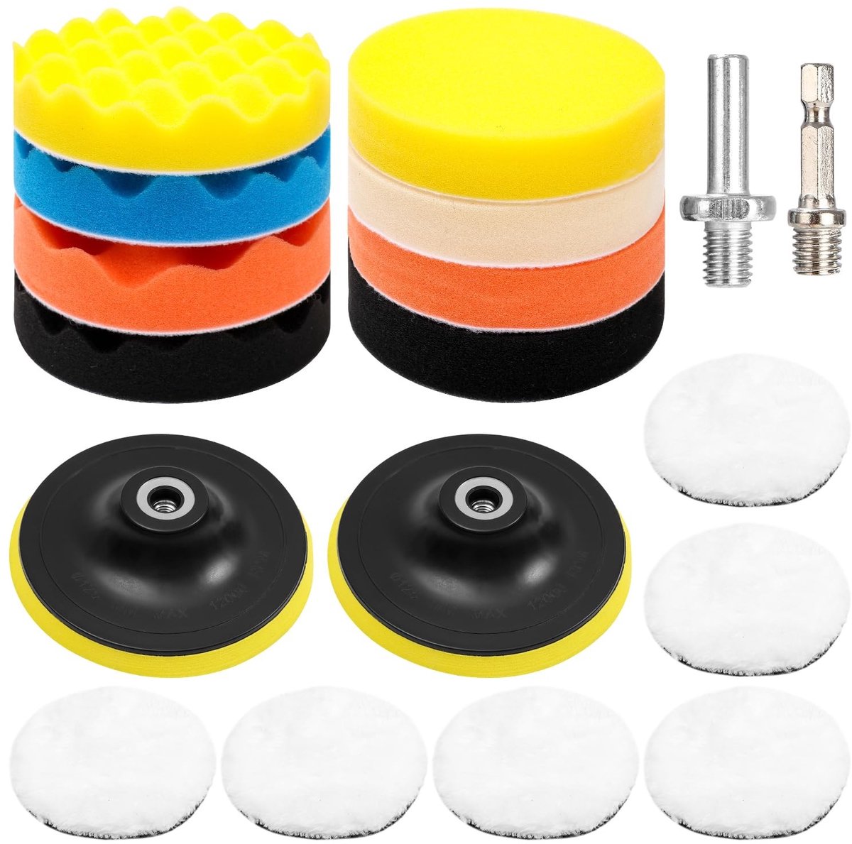Omgoods - Set van 18 Polijstpads voor Auto met Diverse Toepassingen
