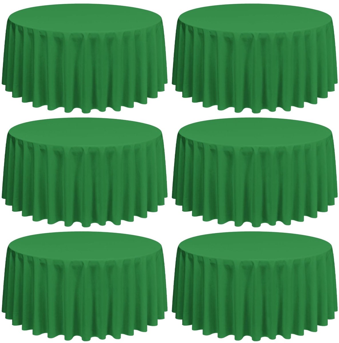 Omgoods - Set van 6 Groene Ronde Tafelkleed 228 cm