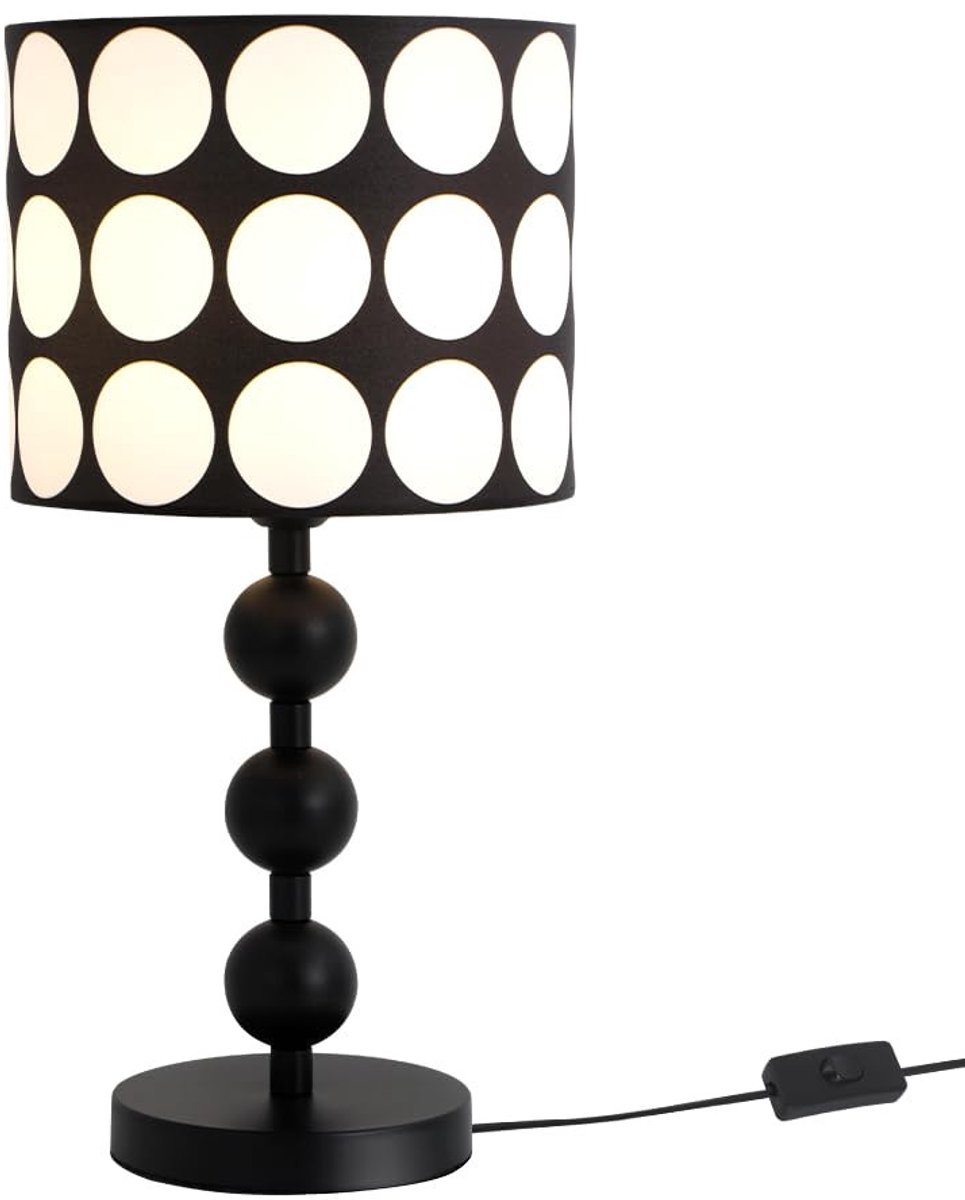 Omgoods - Moderne Tafellamp met Cylindrische Stoffen Lampenkap