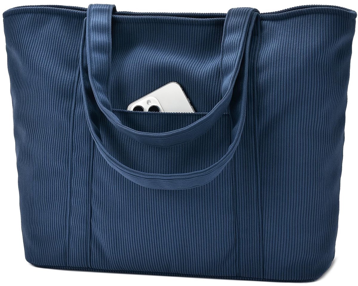 Omgoods - Draagbare Corduroy Tote Bag voor Laptop en School