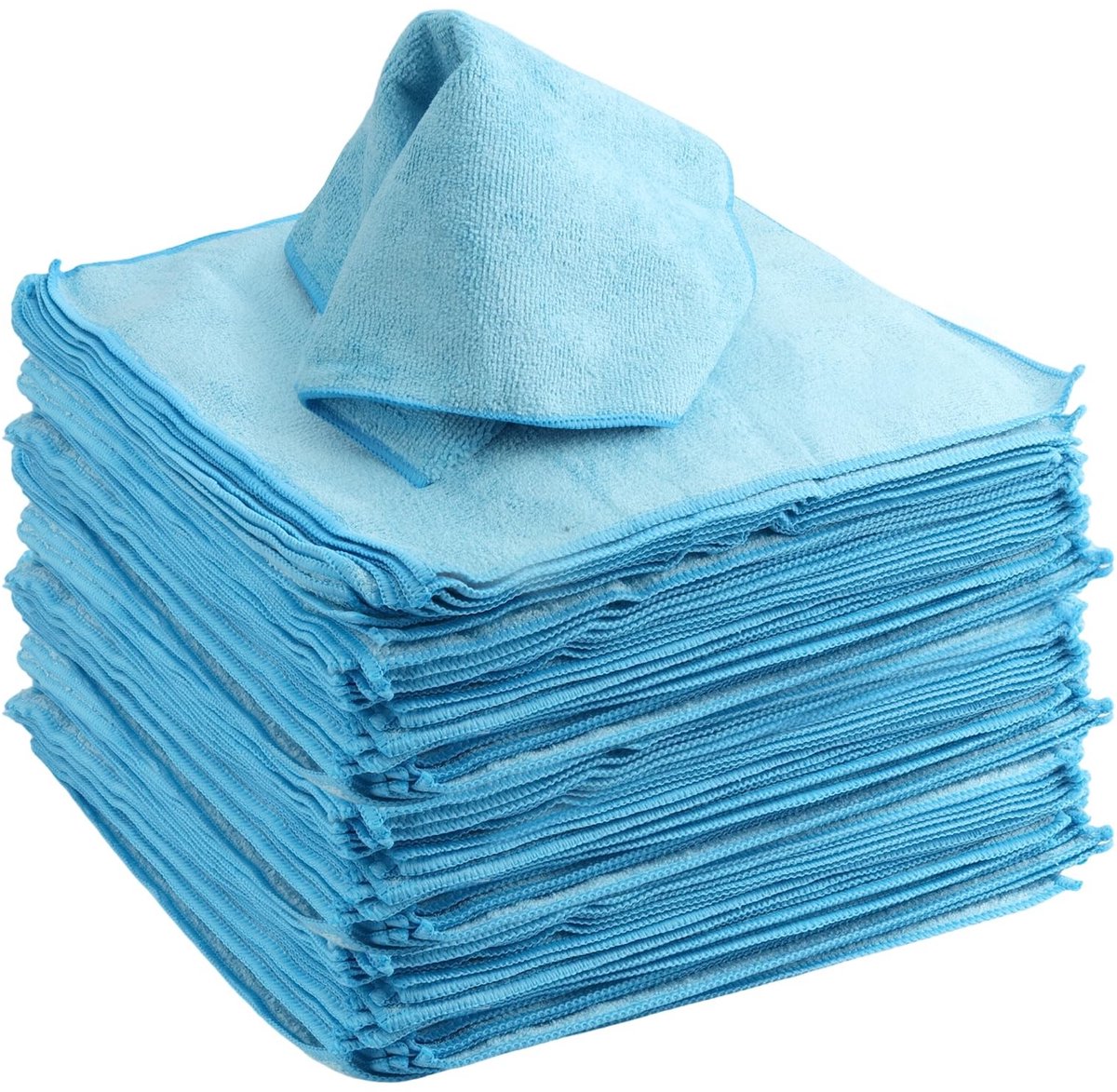Omgoods- Microvezeldoek Set van 50 - 30 x 30 cm - Blauwe Poetsdoeken - Reinigingsdoeken - Absorberend - Geschikt voor Huishouden/Auto