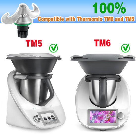 Roestvrijstalen mengmes voor Thermomix, snel schoon te maken, geen deegresten, geschikt voor TM5, TM6 en TM7, ideaal voor koken en bakken — afbeelding 4