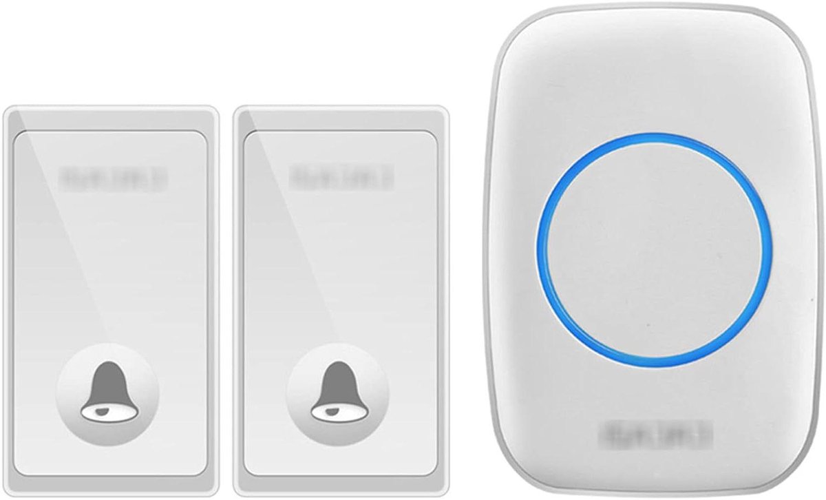 Draadloze Deurbel Kit - Zelf Aangedreven Bel - Bezoekers Ontvangen - Geen Batterij Nodig - 200m Bereik - Zwart Wit