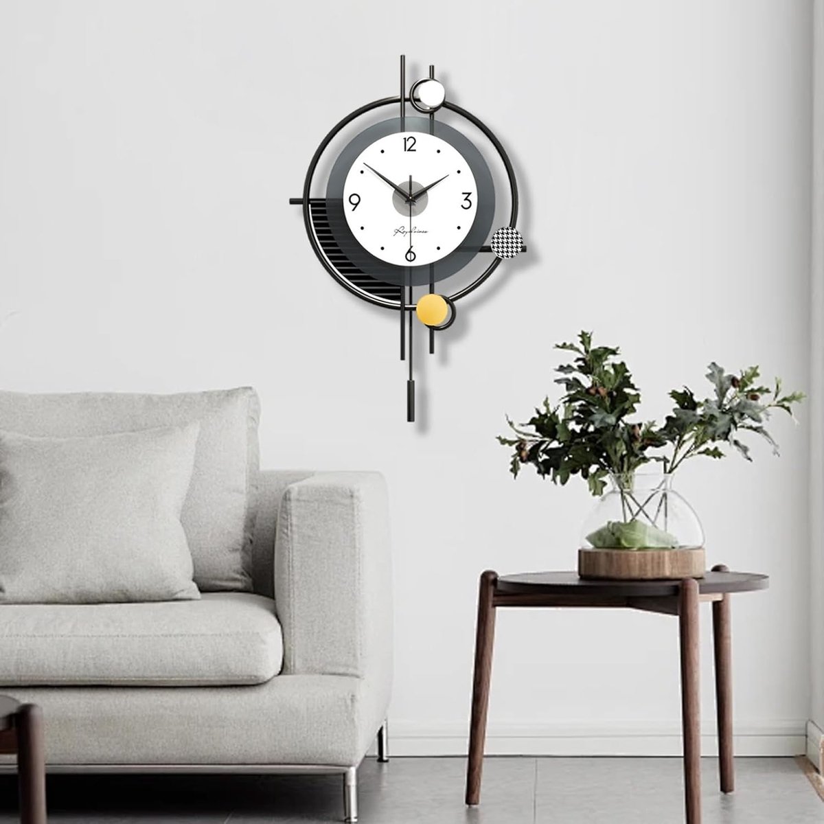 Wandklok Modern Minimalistisch 38 x 58cm - Stille Scandinavische Stijl - Creatief Garland Ontwerp - SnelShoppen