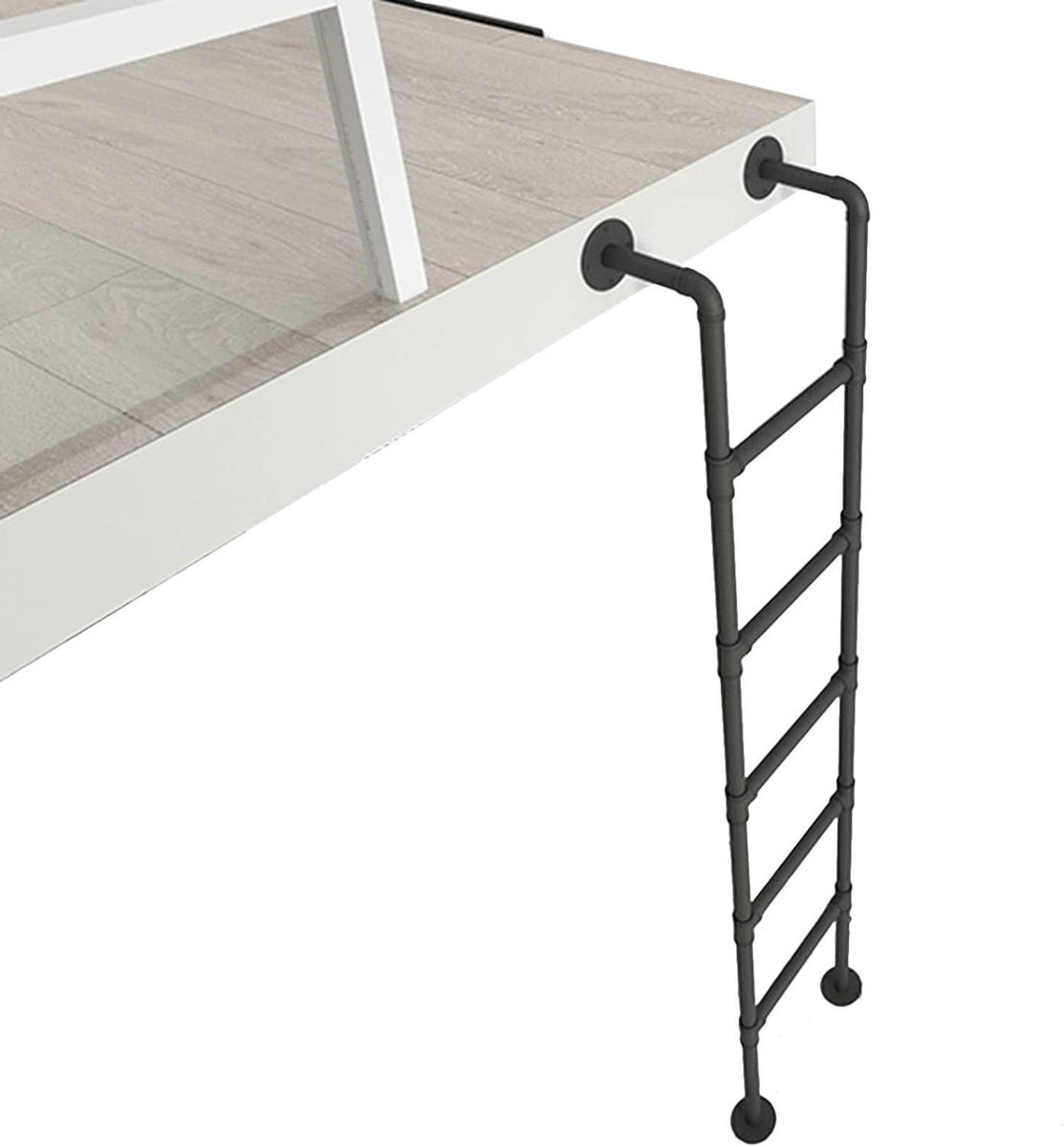 Bed Ladder - Hoge Bed Ladder - Veilig Klimmen - Stabiele Stevige Constructie - 153 cm - Zwart
