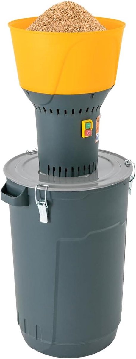 Elektrische Graanmolen - Voedermolen Schrootmolen - Voer Productie - Grote Inhoud 60L - 1300W 400kg/u - Oranje