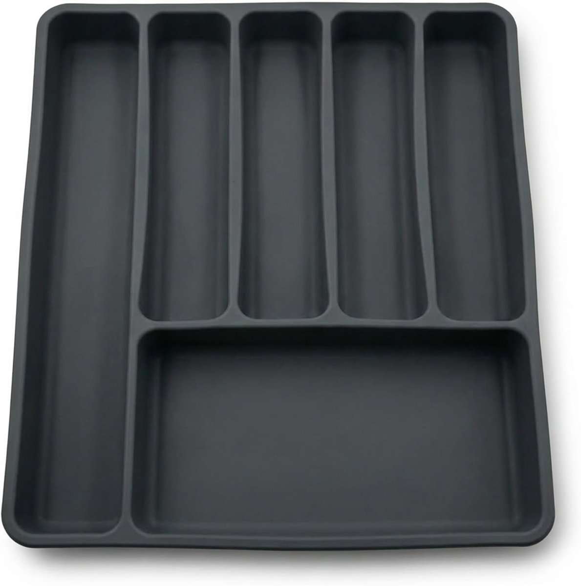 Besteklade voor Lades, Silicone Bestekopbergdoos met 6 Compartimenten voor Lepels, Vorken en Messen, Ideaal voor Keukenorganizer, 40 x 32 x 3.5 cm