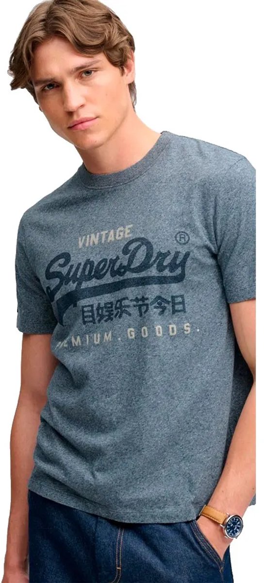 Superdry Vintage Logo Heritage Relaxed T-shirt Heren T-shirts Blauw