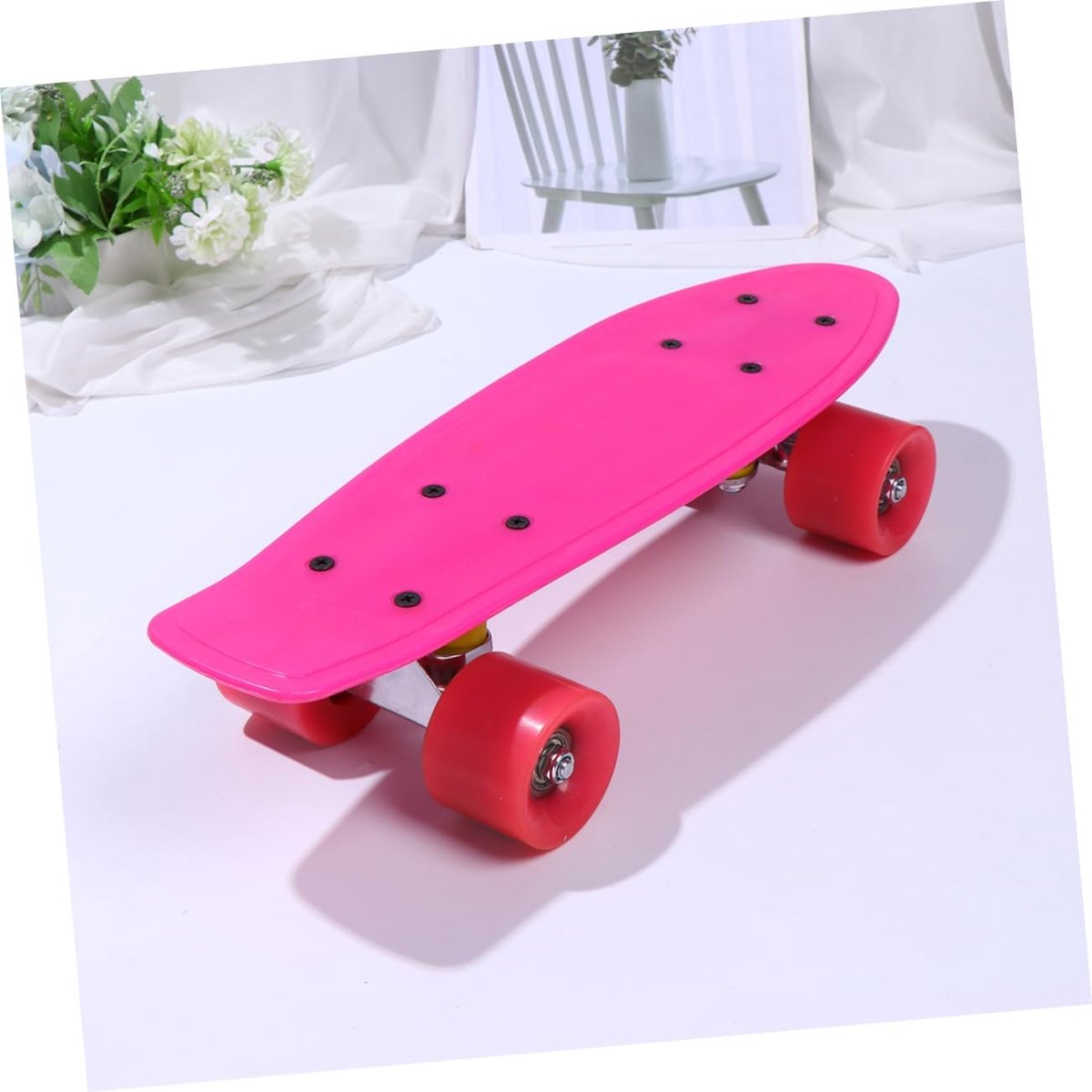 Skateboard - Cruiser Board Bananenplank - Buitenactiviteit - Hoge Hardheid Wiel - 42x12x9CM - Roze