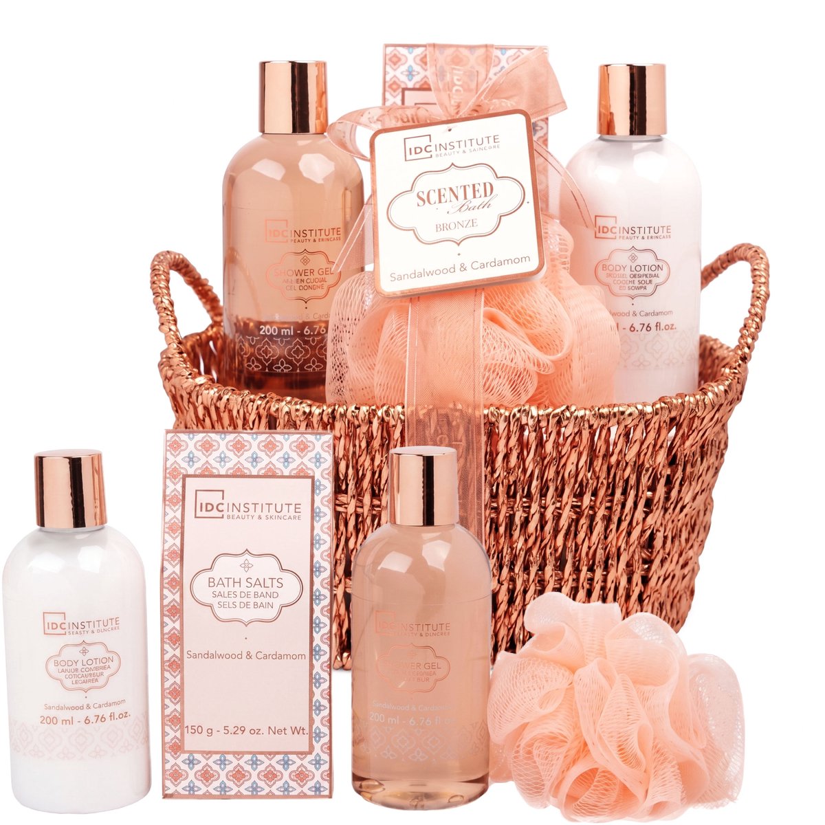 IDC Institute brons – Cadeauset lichaamscosmetica boom & sandelhout – set voor lichaamsverzorging