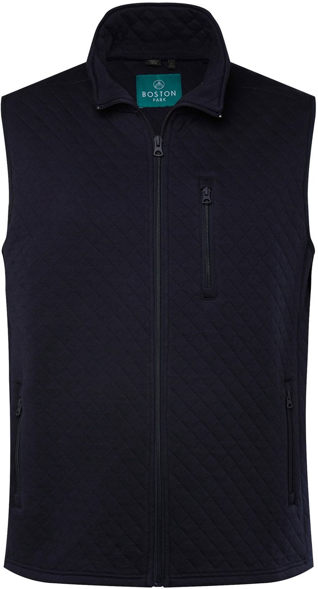 Boston Park - Heren - Doorgestikte bodywarmer opstaande kraag - Navy blauw - Maat 68+