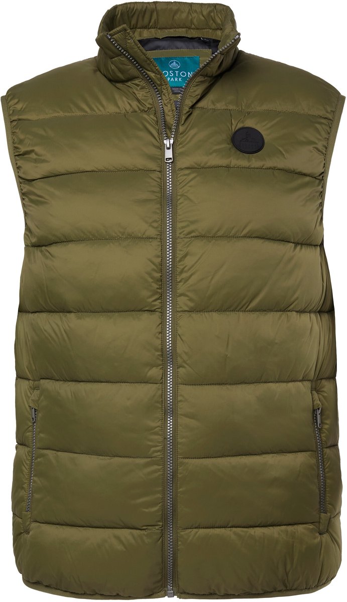 Boston Park - Heren - Doorgestikte bodywarmer opstaande kraag zakken - Olijfgroen - Maat 68+