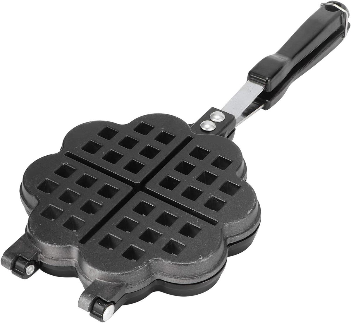 Wafelmaker - Wafelijzer bakvorm - Thuis koken - Dubbelzijdig ontwerp - 36 cm lengte - Zwart