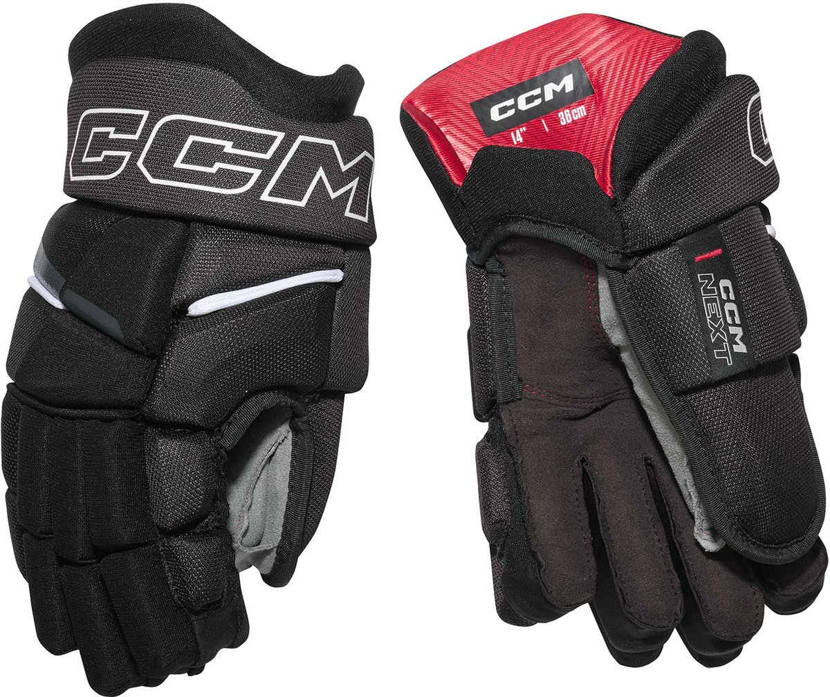 CCM Next 26 IJshockeyhandschoenen - Junior - Zwart/Wit - 10 - Sensalast - Anatomisch