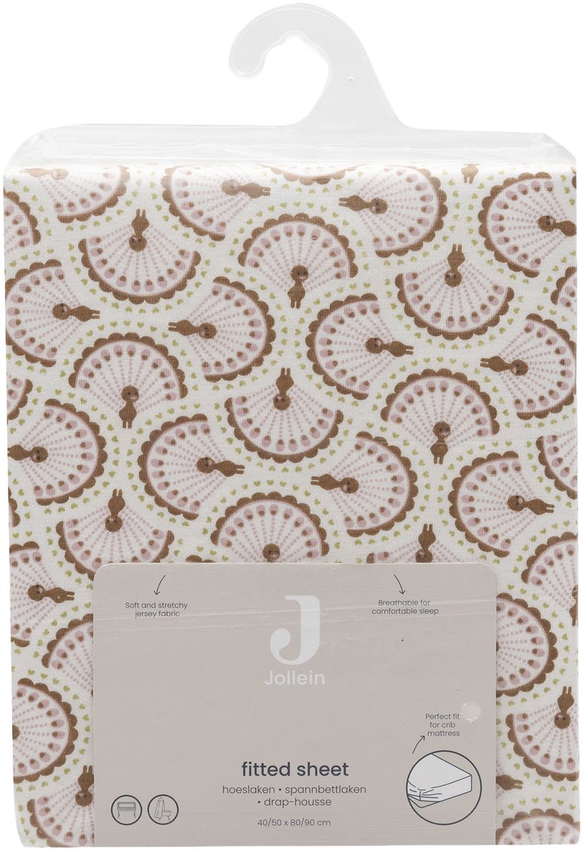 Jollein Hoeslaken Wieg - 40/50x80/90cm - Jersey - Soft Plumes