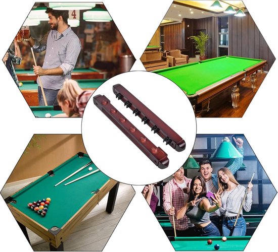 SnelShoppen - Wandhouder Billiard - Snooker Pool Keuken Rek voor 6 Keuen - Hoogwaardige Houten Billiard Rack - Ideaal voor Spelkamers, Pool Bars en Cl — afbeelding 4