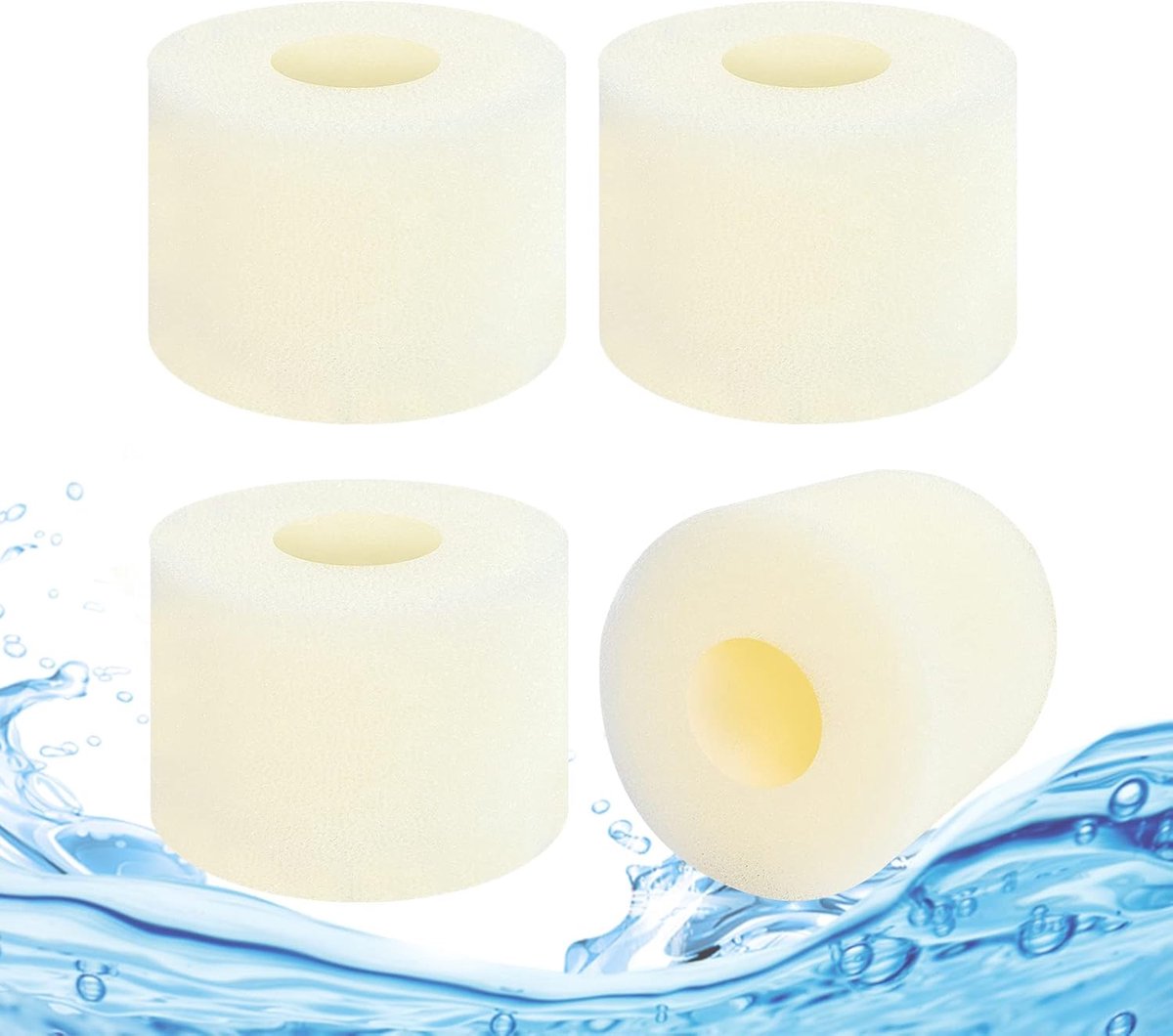 SnelShoppen - Pack van 4 Filter Sponzen Type S1 - Wasbare en Herbruikbare Foam Filters voor Zwembad en Aquarium - Hoogwaardige PU Foam - Ideaal voor I