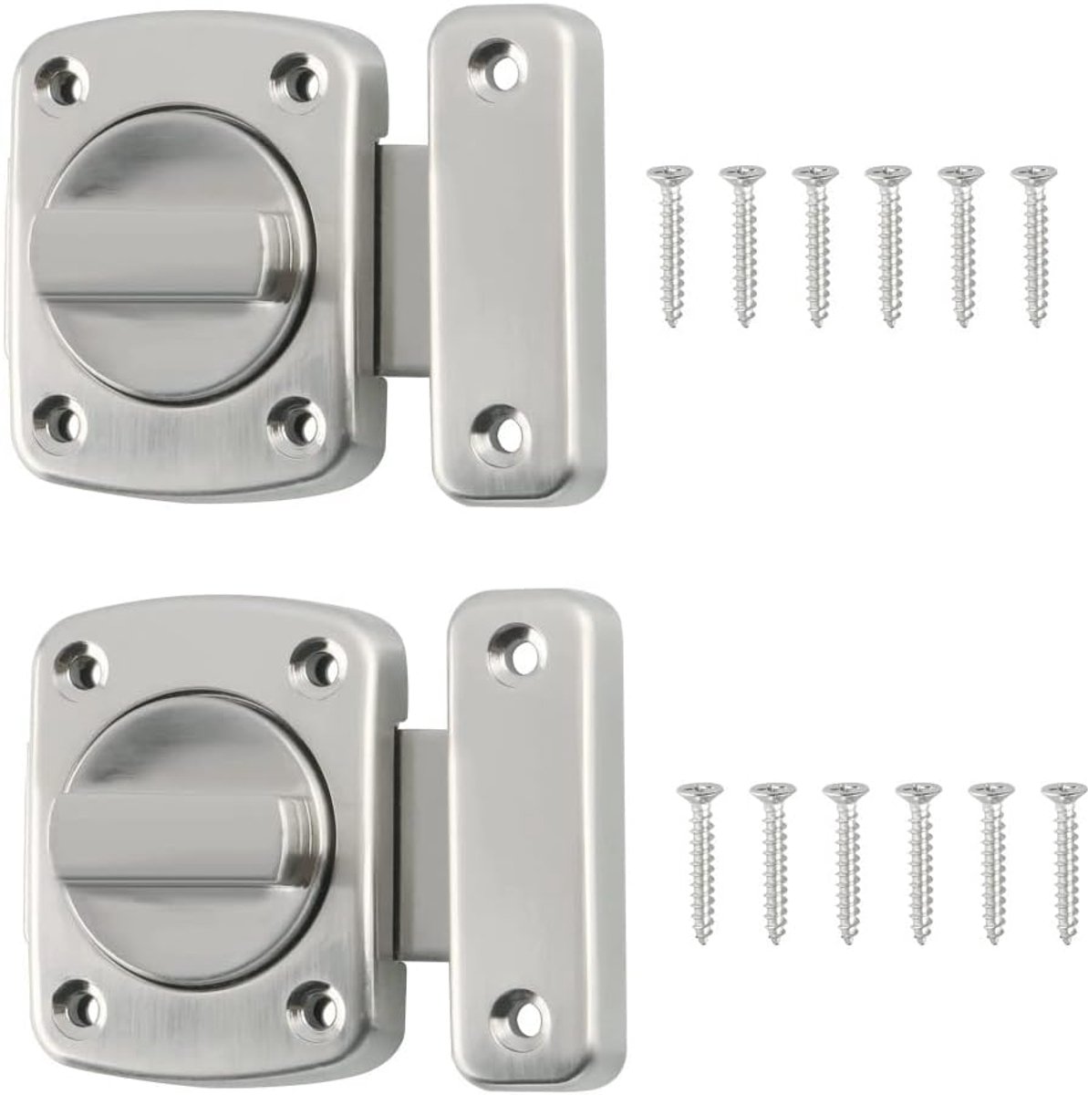 SnelShoppen - Deurslot 2 Stuks Draa slot Koper Handgreep RVS Glijdende Strip met Schroeven voor Motorhome Caravan Van Kastdeur Veiligheid