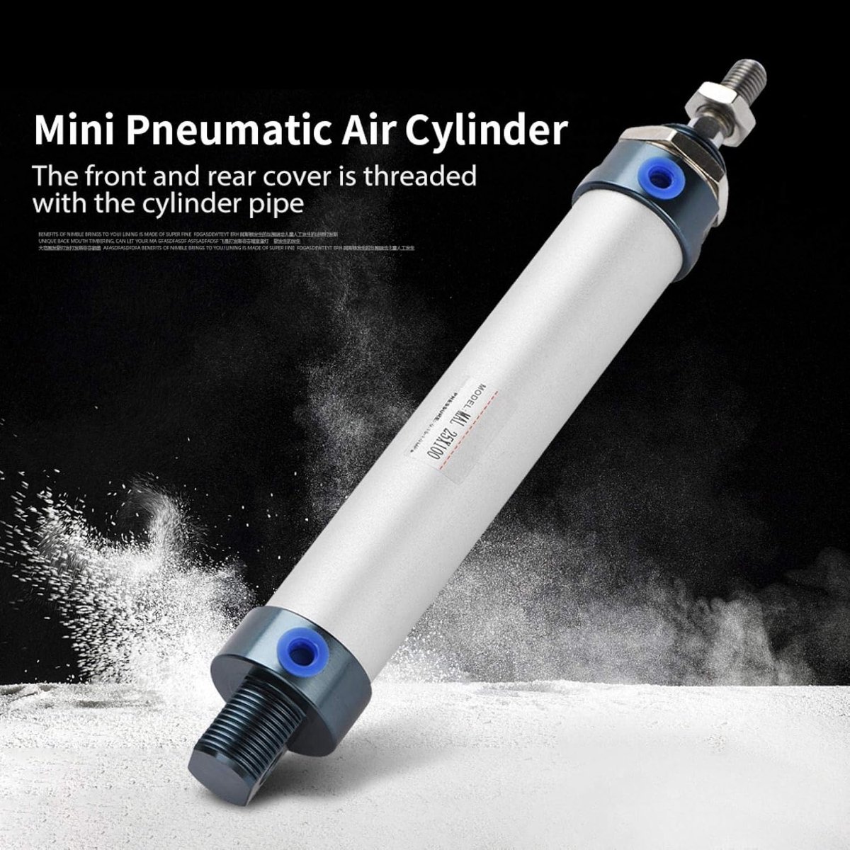 Enkele zuiger dubbelwerkend mini pneumatisch luchtcilinder boring 25