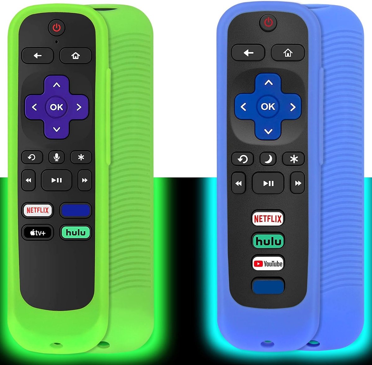 [2 Pack] Remote Control (Glow in the Dark) Compatible with Roku Smart TV Remote Control/Roku Express/Roku Premiere - ShopVlot