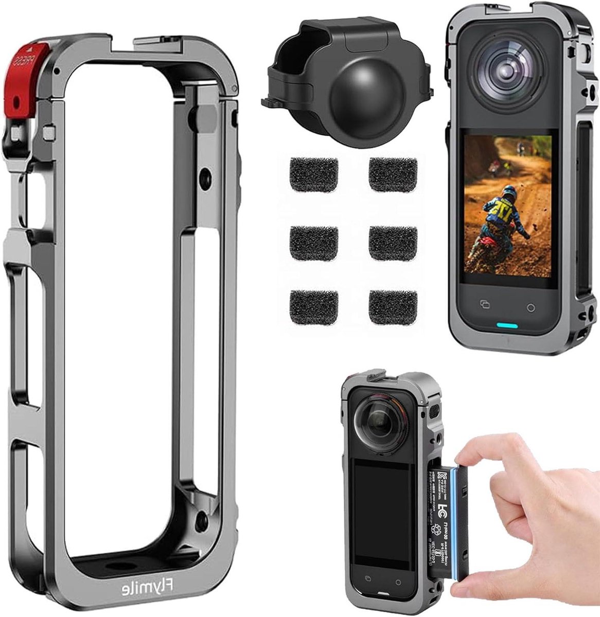 Camera Beschermkooi - Frame Case - Actie Camera - Aluminiumlegering Frame - Met Koude Schoen - Zwart