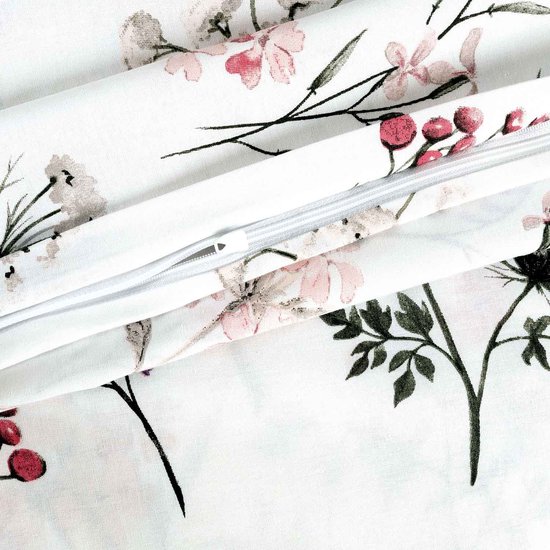 Luxe Katoenen Dekbedovertrekset Cottonlove – 160x200 cm – Lijsterbes en Bloementakken – 100% Katoen – Darymex — afbeelding 3