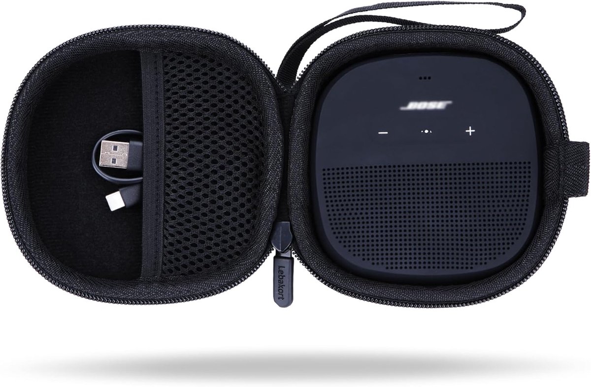 Lebakort Hard Case Compatible with Bose SoundLink Micro Speaker (Black Cover) - ShopVlot