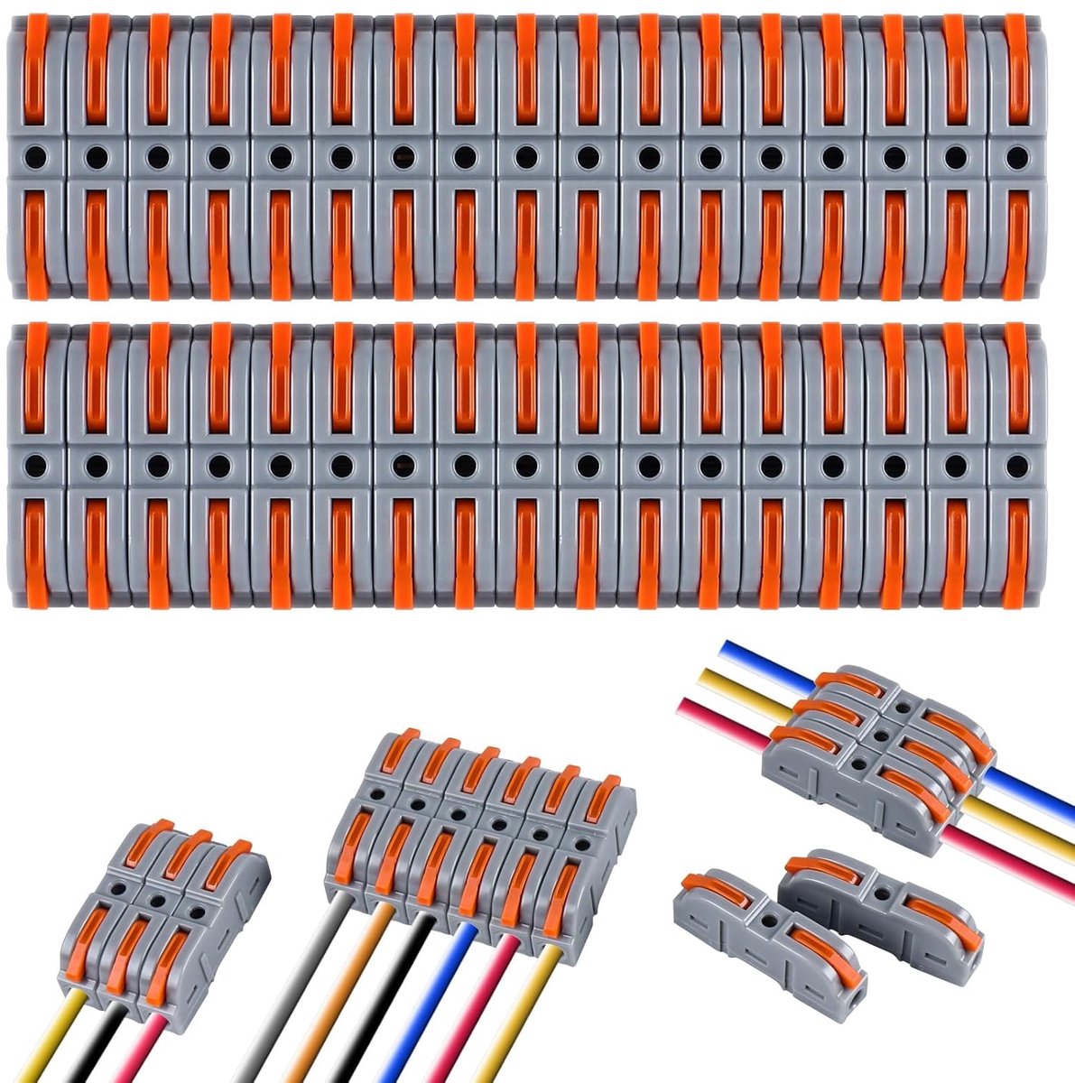 Elektrische aansluitingen 34-pack - quick connect terminals - 1 draad, 2 ingangen - ShopVlot