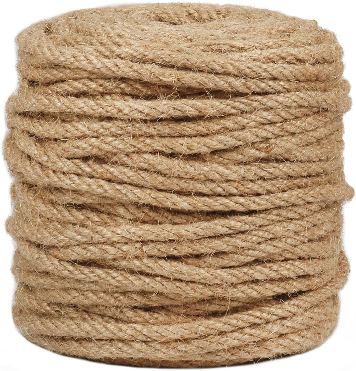 SnelShoppen - 50m 5mm Gevlochten Jute Touw voor Tuin, DIY Creaties, Macramé, Bruiloft, Scrapbooking, Biologisch Afbreekbaar, Bruin