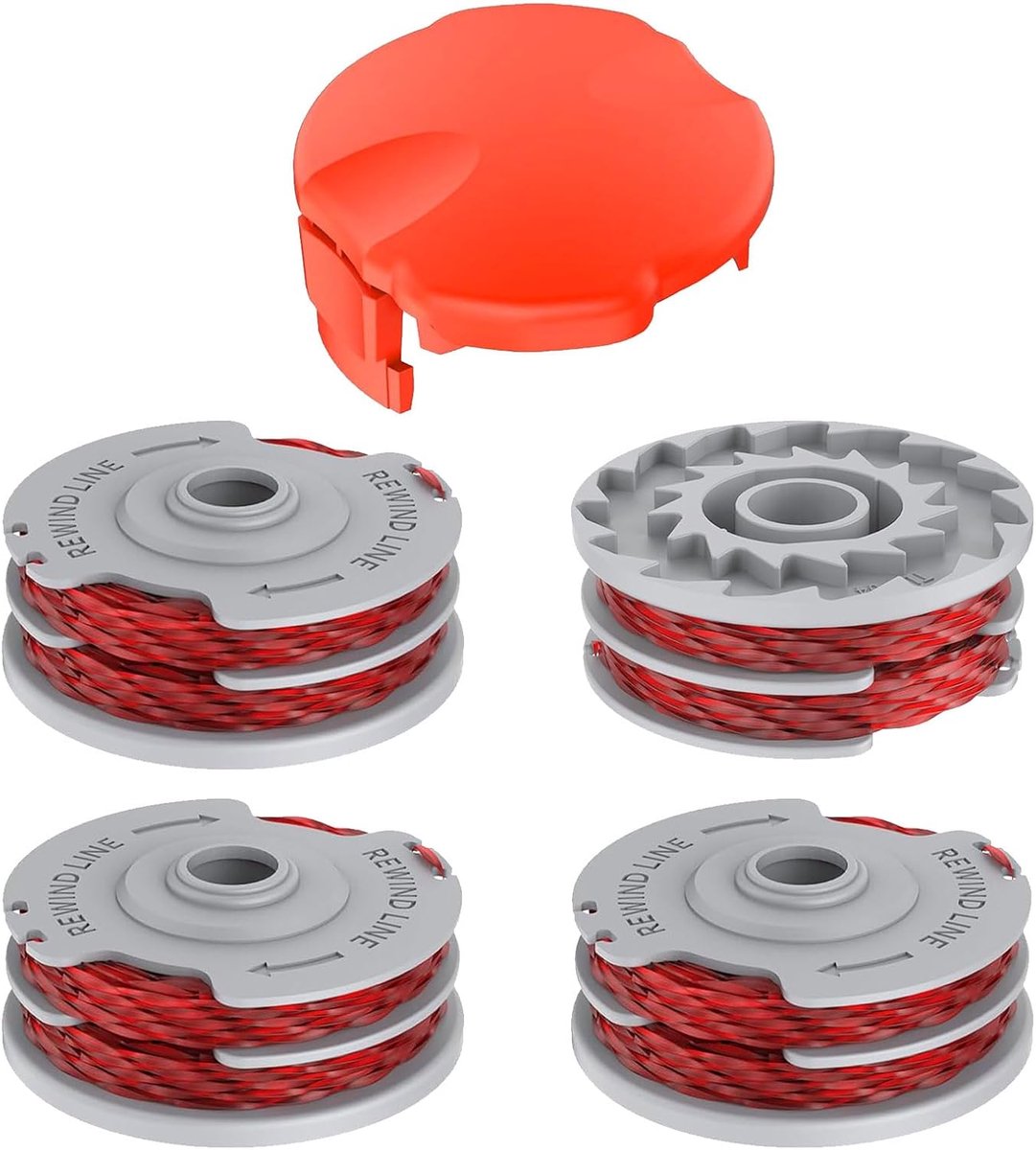SnelShoppen - 4 Stuks Vervangende Grastrimmer Spoel voor Flymo, Autofeed Nylon Spoel voor Tuin, Geschikt voor Diverse Flymo Modellen, Kleur: Zwart, In