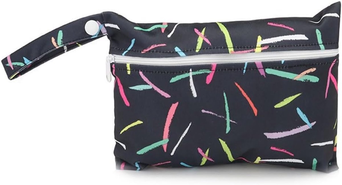 SnelShoppen - Mini Luiertas met Kleurrijk Dierenpatroon, Waterdichte Natzak, Luiertas 22 x 15 cm, Kleine Natzak, Organiser voor Baby's, Zwemmen, Reize