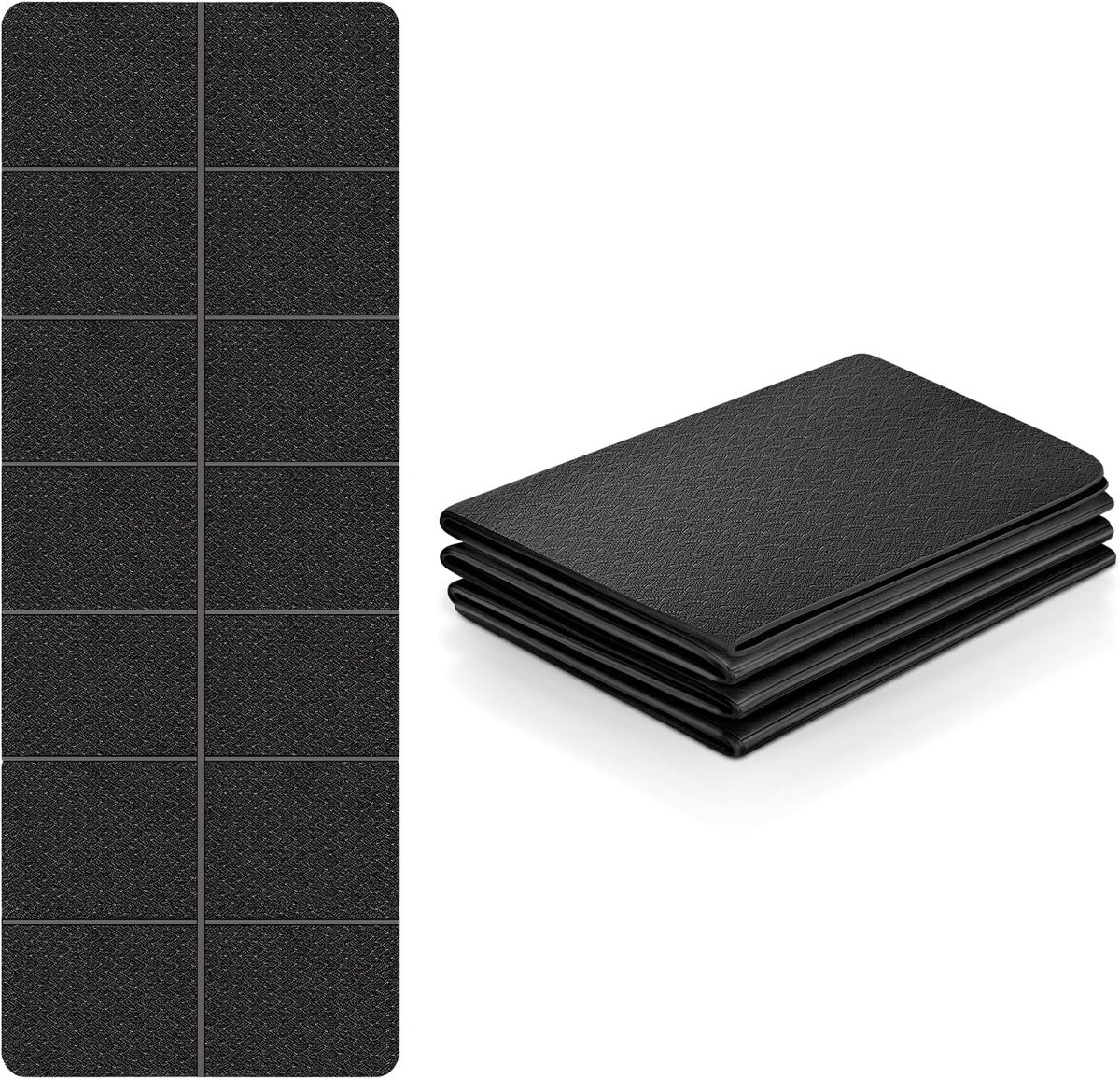 SnelShoppen - Vouwbare Yoga Mat 4 mm Dikte Antislip TPE Yoga Mat Draagbaar Gym Mat voor Yoga, Pilates, Fitness, Training, Sporten