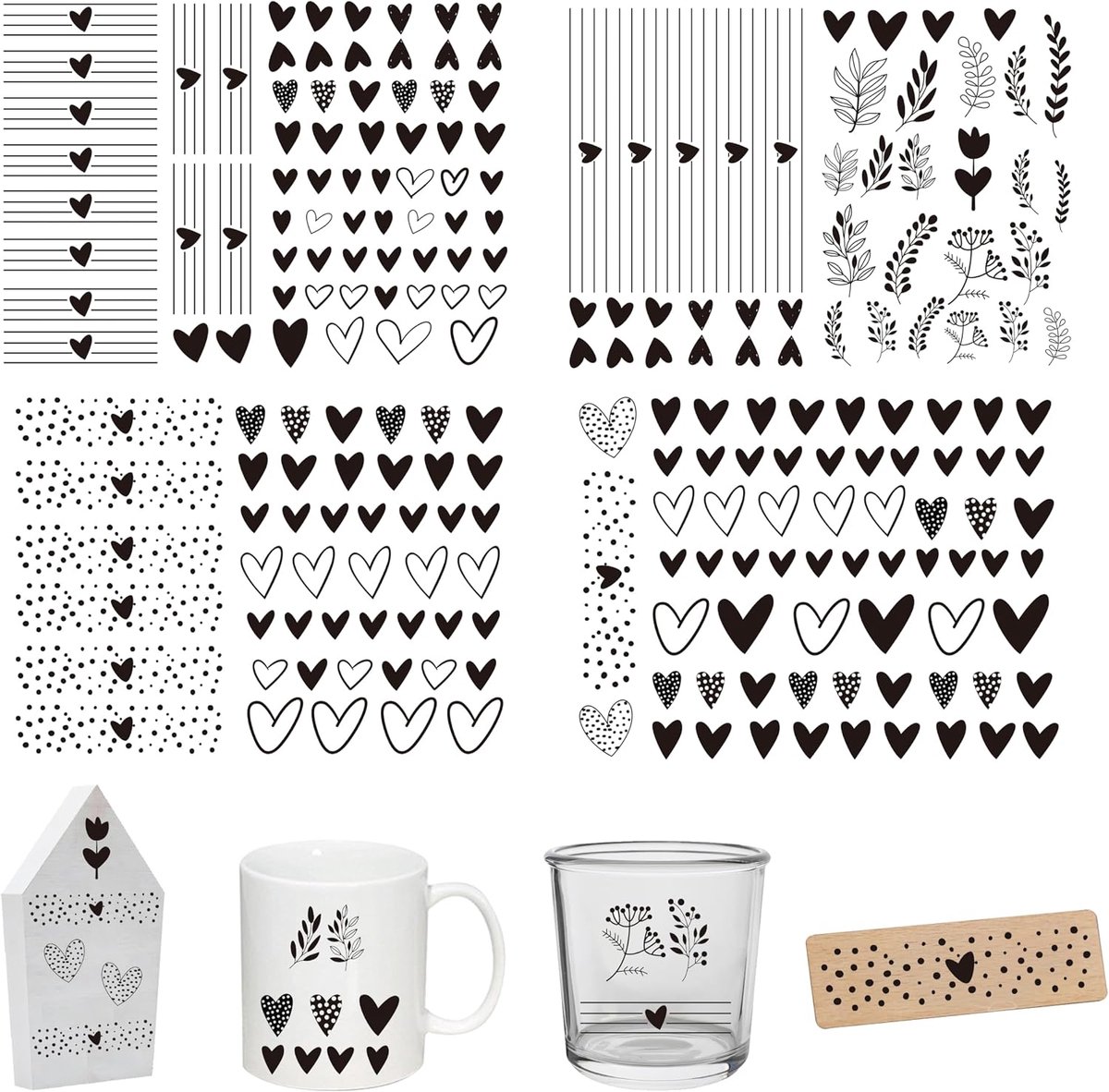 SnelShoppen - Rub On Sticker A5 19x14 cm, Watervast & Duurzaam, Versieringen voor Verjaardag, Bruiloft, Thuis, DIY Decoratie voor Meubels, Glas, Hout,