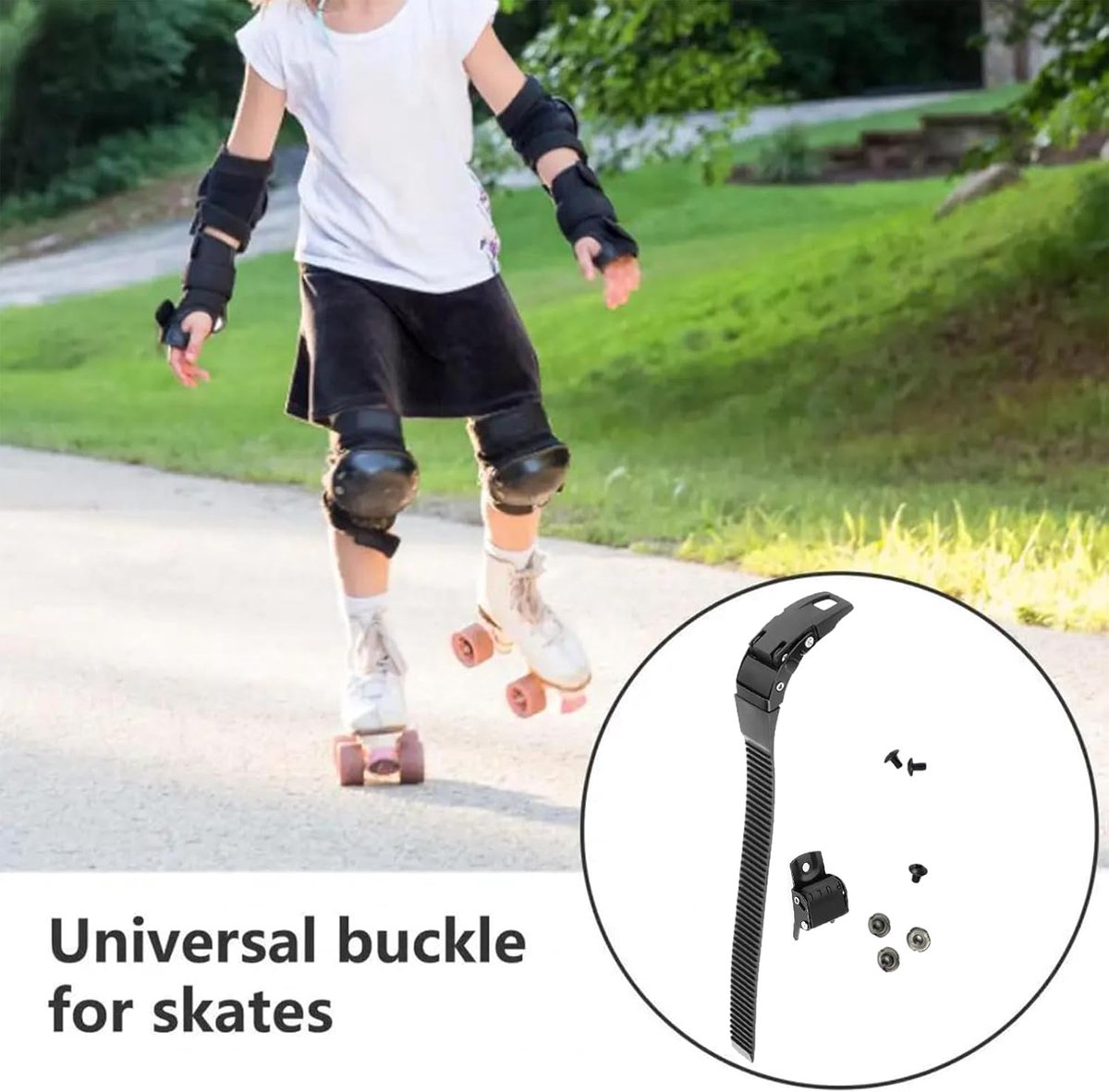 SnelShoppen - Universele Inline Skate Schoenriemen met Gespen en Schroeven, Roller Skate Straps, Vervangende Skate Laces, Verstelbare Buckle voor Roll