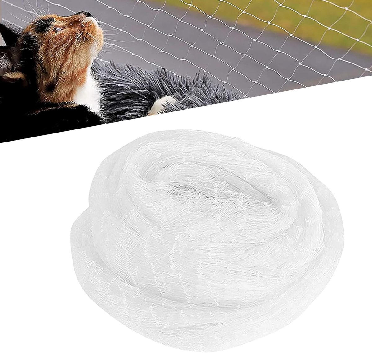 SnelShoppen - Transparant Kattennet 3x10M voor Balkon - Katbescherming Zonder Boren - Nylon Veiligheidsnet voor Tuin, Groentebed en Fruitboomgaard - S