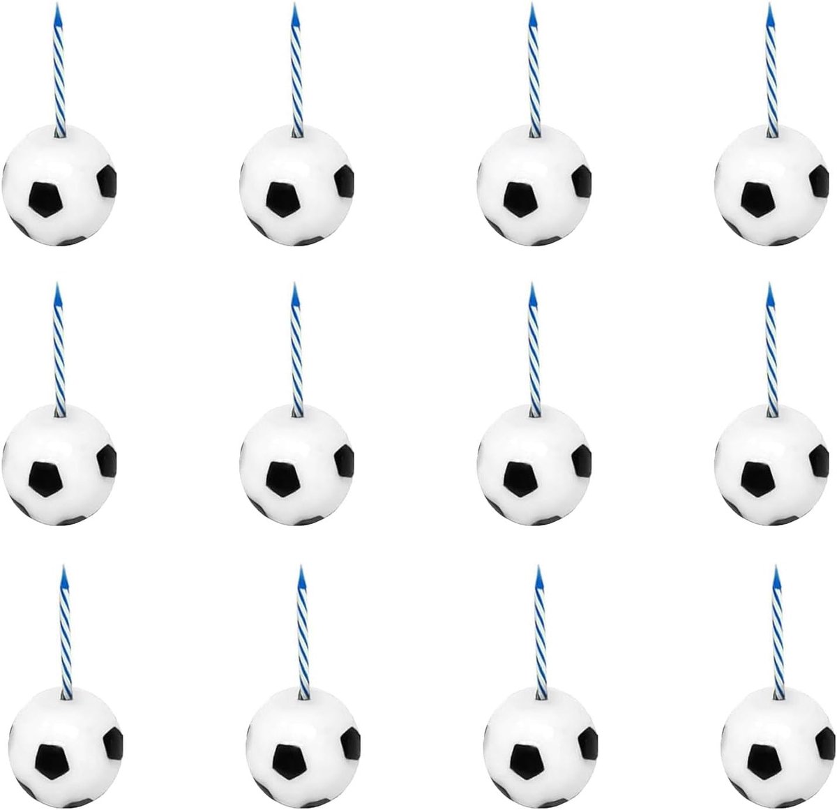 Pack of 12 Football Candles Cake Decoration Soccer Birthday Candles Birthday Candles Football Shape Paraffin Cake - ShopVlot