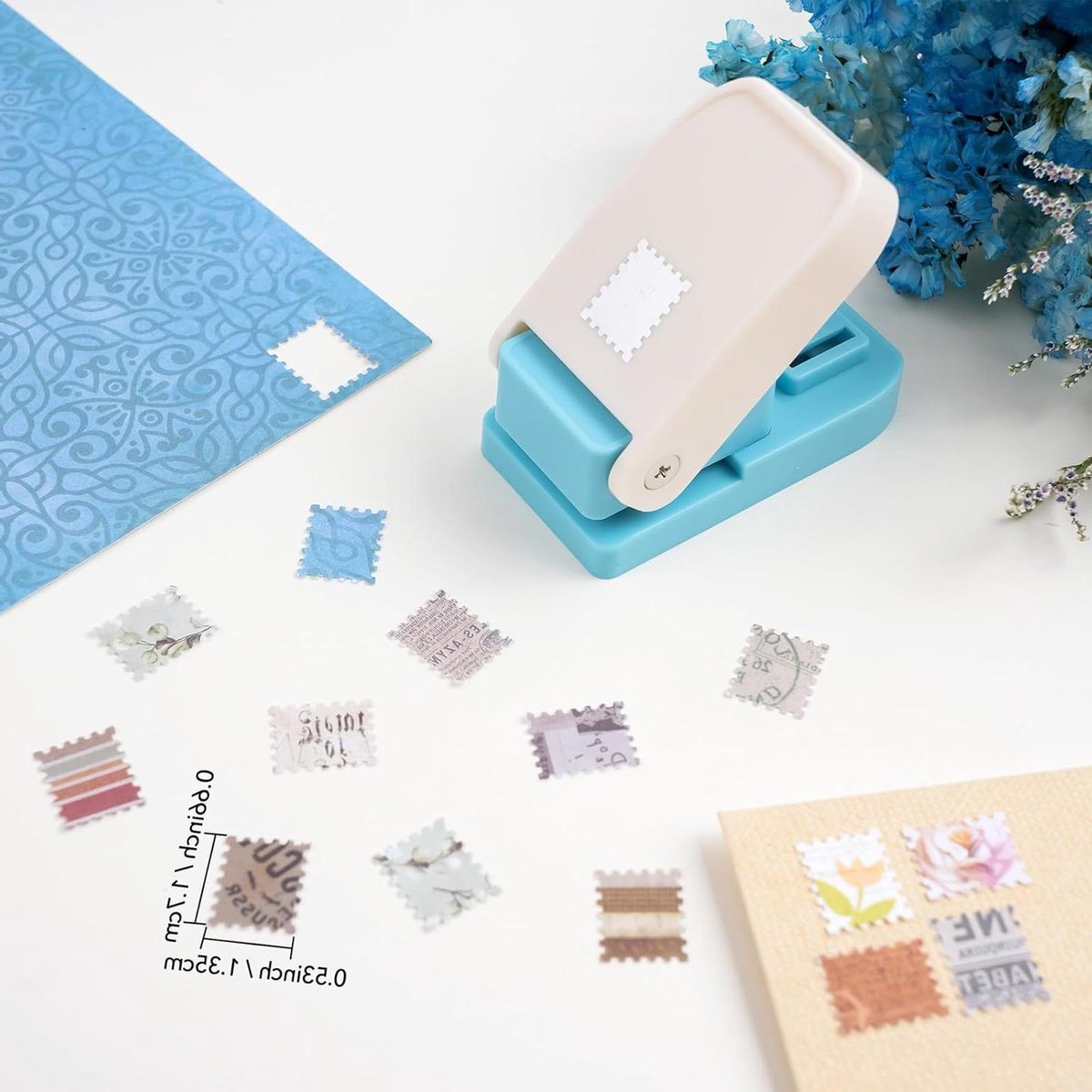 Mini Stempelpons - Gatmaakpons Stempel - Kaarten Maken - Rechthoekige Stempelvorm - 1.5 x 1.2 cm - null