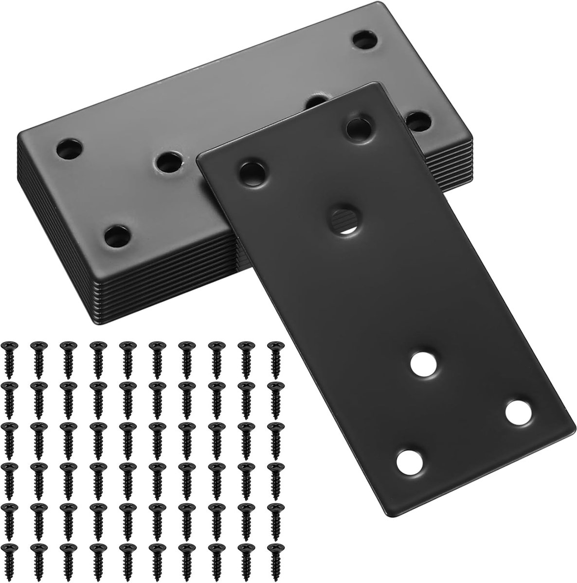 10pcs Stainless Steel Flat Connectors, Perforated Plate, Wood Connector, Connection Plate, Flat Corner Angle, Repair - ShopVlot