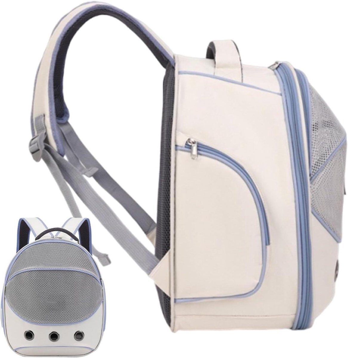 Hondendraagtas - Draagdoek Huisdier - Reizen met Huisdier - Optimaal Ventilatieontwerp - 42 x 31 x 10 cm - Blauw