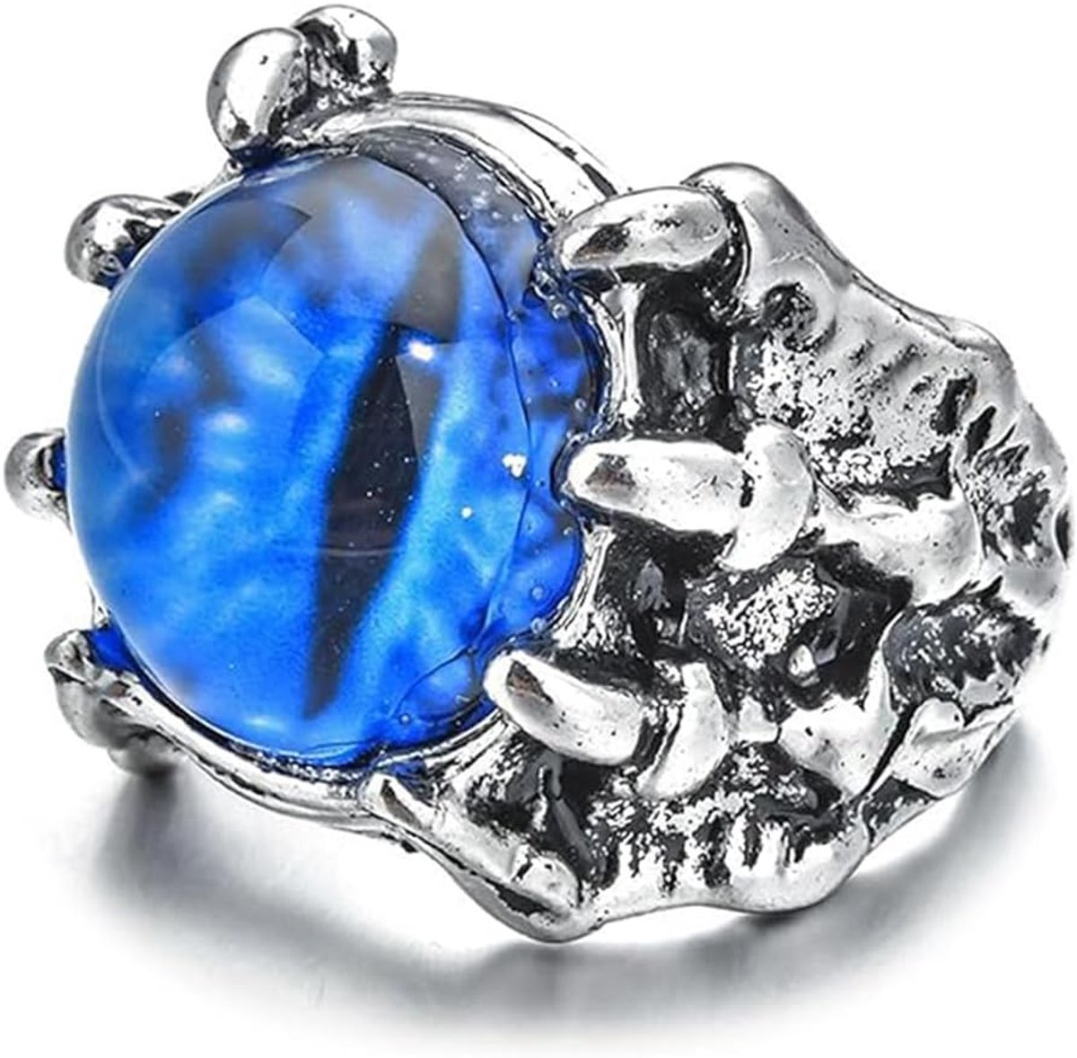 Ring met wolfsklauw, kattenoog, 925 wet, verstelbaar, voor Halloween-ringen, gothic-stijl, gepersonaliseerde sieraden