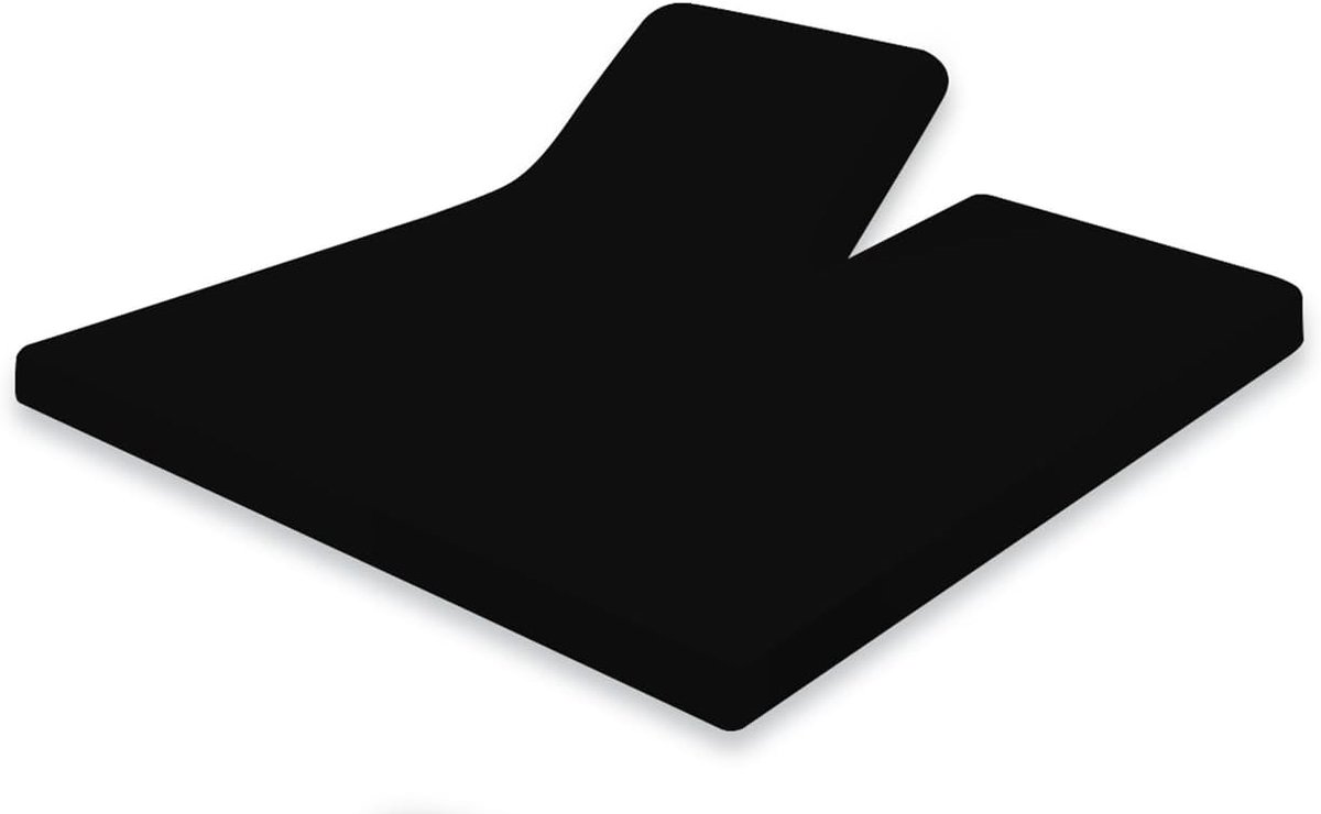 Hoeslaken Jersey Katoen Stretch - zwart 180x200cm