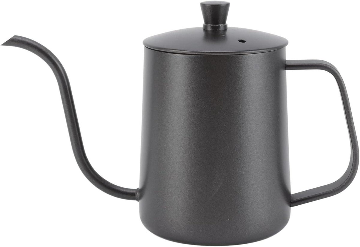 Koffiezetketel - Theepot Waterkoker - Koffie Zetten - Smalle Druipspeut - 600 ml - Zwart