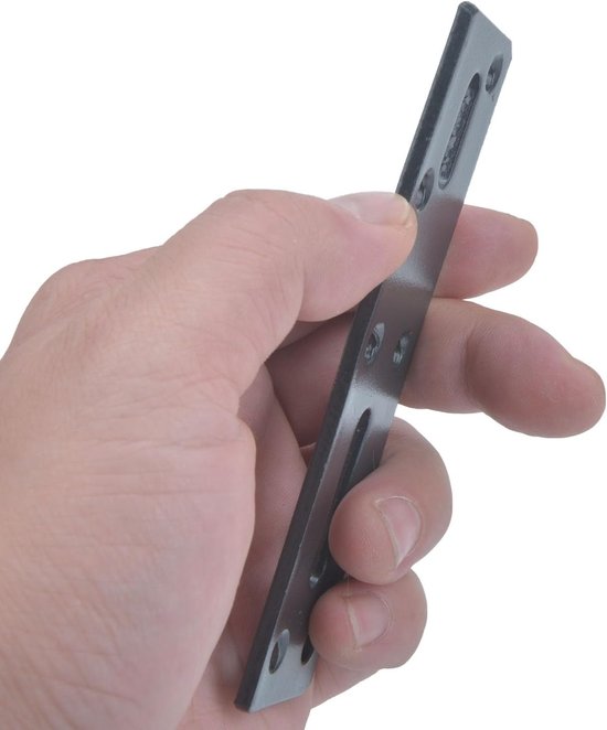 10 stuks verdikte hoekverbinders, verstelbare bevestigingshoeken, met 2 lange gaten, L-vorm, 90 graden hoekverbinding, metalen hoek, meubelhoek voor plank, tafel stoel, 3 mm dik (zwart, 30 x 112 mm) — afbeelding 4