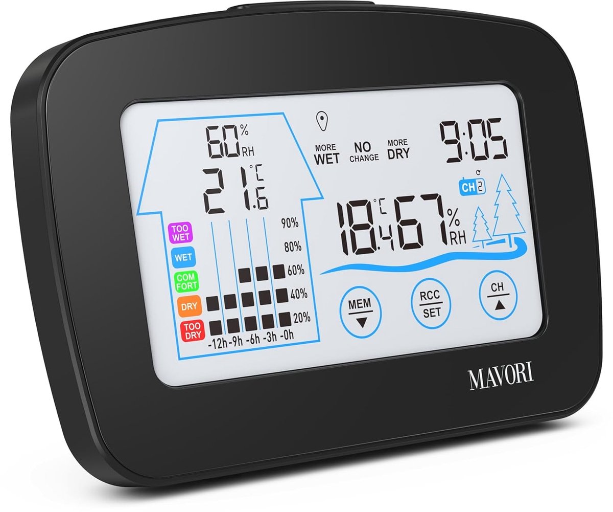Digitale draadloze weerstation met buitensensor - Hygrometer en thermometer - Nauwkeurige metingen - ShopVlot