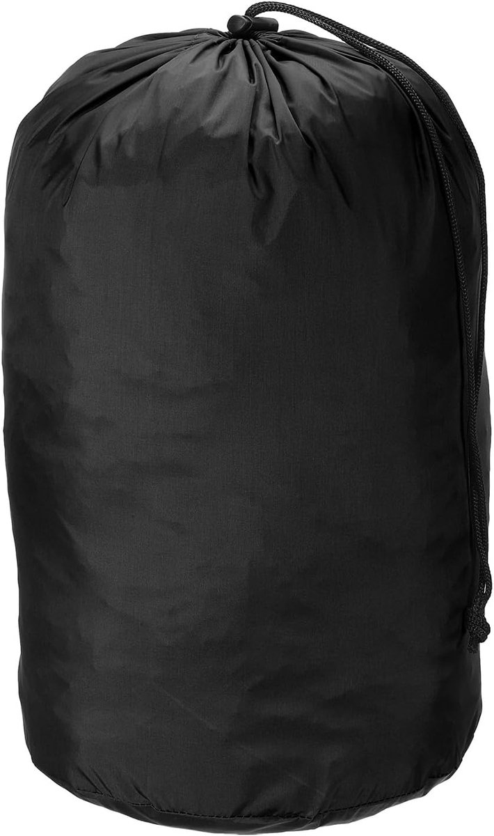Stuff Sack, 23 x 41 cm Waterdichte Outdoor Opbergzak Ultralichte Nylon Trekkoord Stofklep Tas voor Camping, Zwart