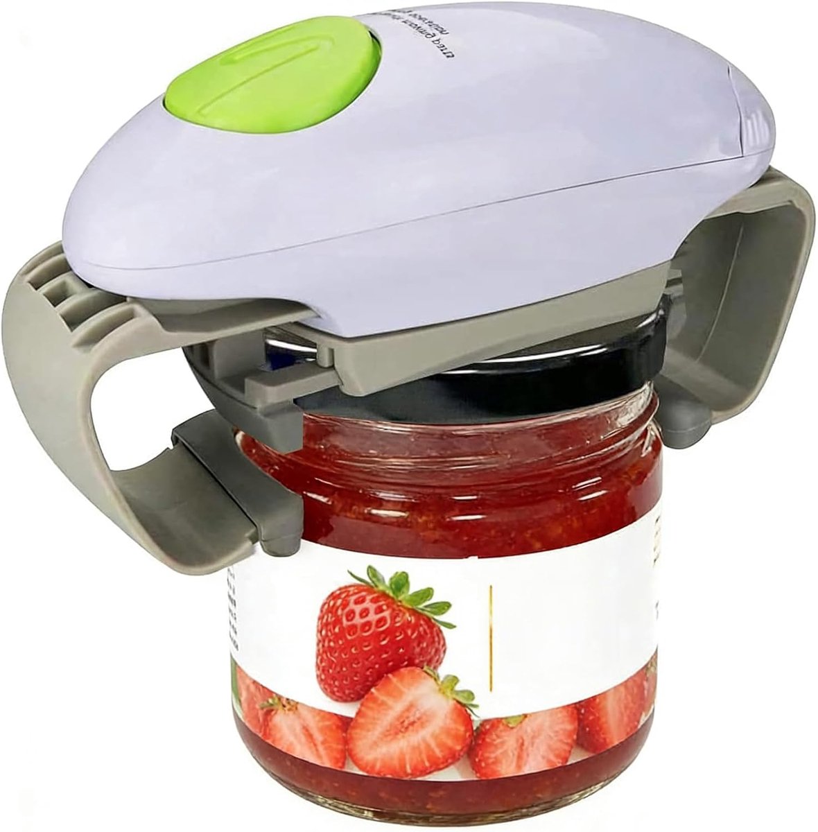 blikopener, automatische opener voor glazen en conserven, perfect voor thuis, keukenhulp voor iedereen, werkt op batterijen (wit)