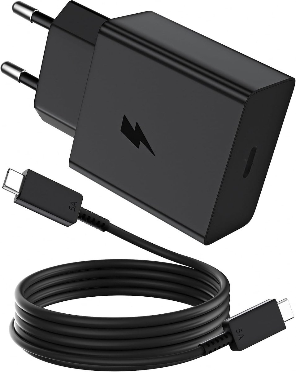 Krachtige 60W USB-C Snellader met 1m Oplaadkabel voor Smartphones en Tablets, PD 3.0 Compatible, Ideaal voor Snelle Oplading van Diverse Apparaten