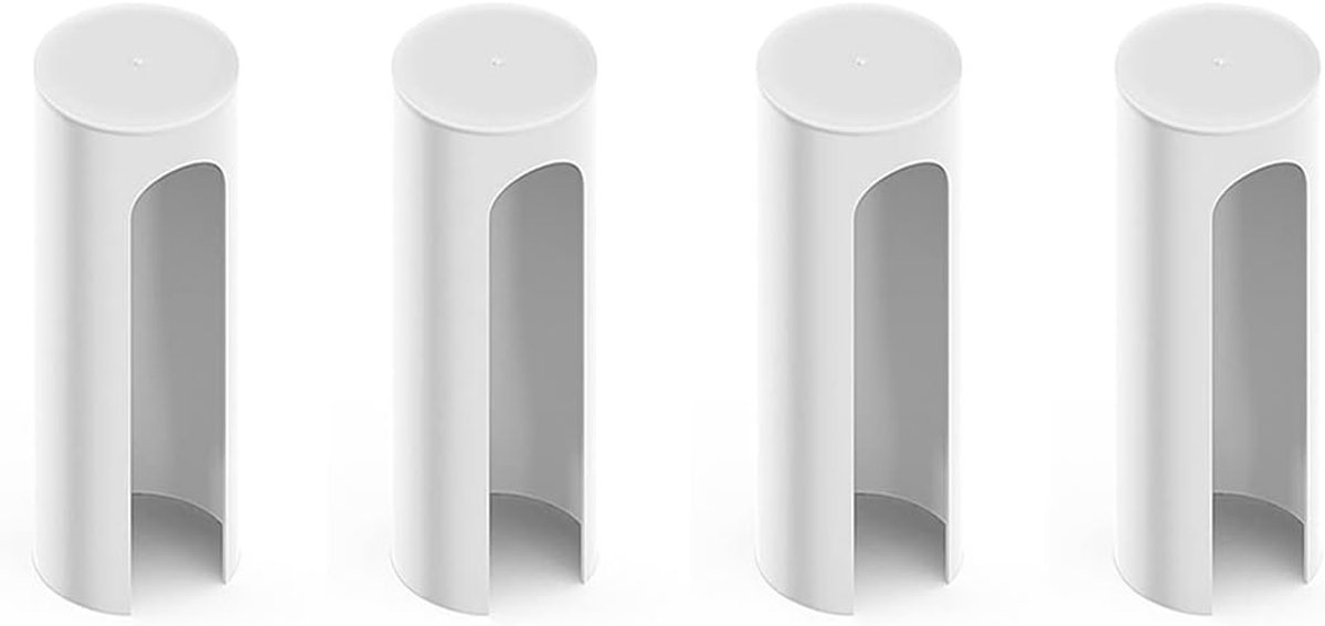 4 stuks, wit, deurband, Ø 15 mm, kunststof