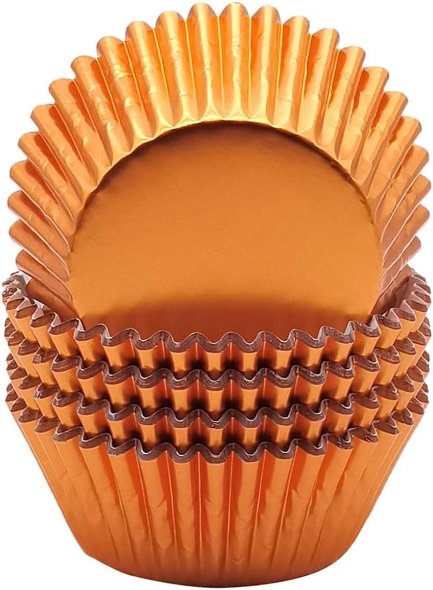 Oranje Folie Cupcake Liners Muffin Bakcups voor Feest en Meer, 100-Telling